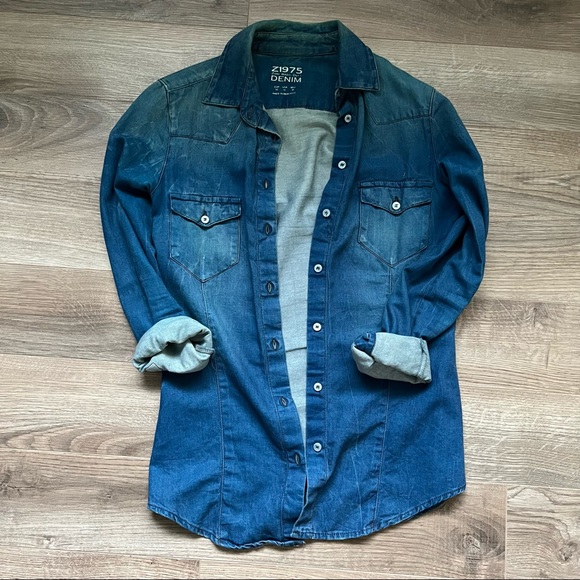 Zara Blue Jean button-up Shirt/Jacket. Women’s size US XS - Picture 5 of 9